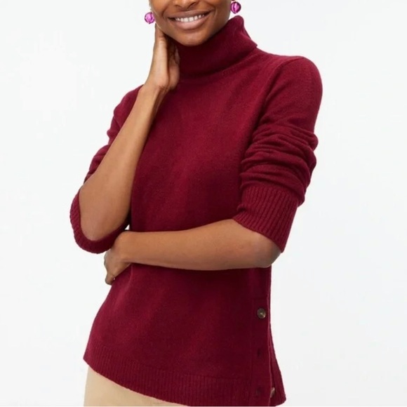 J.Crew Factory Button Turtleneck in Extra-soft Yarn - Picture 1 of 4